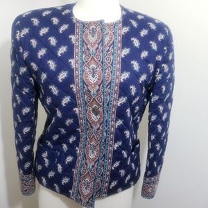 Vera Bradley vintage paisley navy blue blazer Size Small